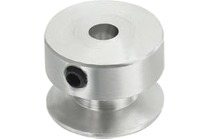PATIKIL V-Belt Pulley, 5mm Fixed Bore 20mm Outer Dia Single Groove Pulley Wheel Aluminum Alloy V-Groove Drive Pulley for Motor Shaft 1-3MM PU Round Belt
