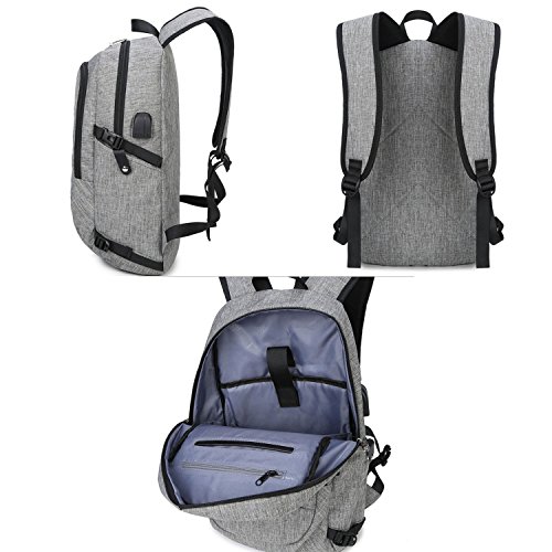 TREKOO Laptop-Rucks  cke Damen Herren f  r 15 6 zoll Notebook Tasche mit USB Ladeport Stylishe Leichtgewichtiger Business Rucksack Cityrucksack f  r B