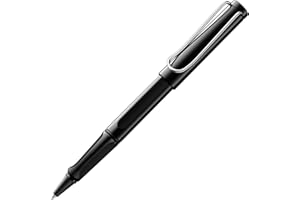 Lamy safari black - Bolígrafo roller con empuñadura ergonómica, ancho de trazo M - para una escritura larga y agradable - hecho de plástico robusto ASA - con recambio roller M 63 en negro