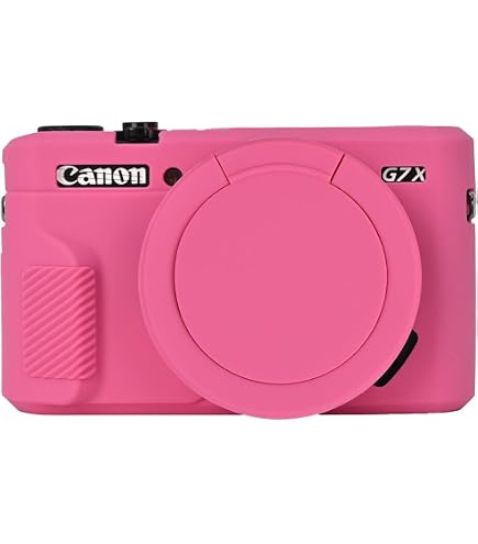 Custodia In Silicone Rosa Per Canon G7 X Mark II, Con Copriobiettivo, Resistente E Antigraffio