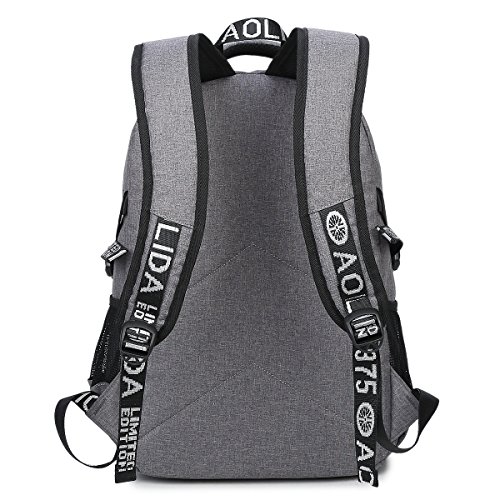 Travistar Oxford Herren Rucksack Jungen Schulrucksack Teenage Laptop Rucksack mit USB Ladeport fit 15 Zoll Laptop