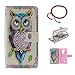 Produktbild GOCDLJ PU Hülle per LG G3 Muster, Ultra Slim Leder Flip Cover Tasche Ledertasche Handytasche Pattern Buchstil Handyhülle Protective Case Etui Bumper Schale Wallet vollständig schützende mit Magnetverschluss Ständerfunktion ID Karte Slots Pouch Soft Silikon Backcover Rückseite shell kunstlederhülle Schutzhülle für LG G3 + Chinesischer Stil Rote Armbänder Design Farbe Eulen