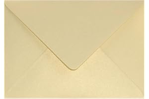 Netuno 100 buste per lettera avorio-oro formato B6 125x 175 mm 120g Aster Metallic Gold Ivory buste perlate colorate effetto perlescente buste lusso per partecipazioni biglietti auguri invito