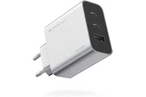 USB-C Ladegerät 65W, CUKTECH 3 Port PD Charger USB C Netzteil Schnellladegerät kompatibel mit MacBook Pro/Air, iPhone 15/14 Pro/13 Pro Max/12 Pro/XS, iPad Pro, Galaxy S23 Ultra, usw.