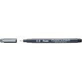 Pentel Pointliner S20P-8A, Fineliner, siyah, suya dayanıklı ve solmaz, 0,8 mm