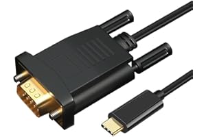 HERFAIR USB C auf VGA Kabel 1080p mit vergoldeten Steckern, USB C VGA Adapter nicht VGA auf USB C für MacBook, Surface Book, Dell XPS, Pixelbook, Lenovo, Samsung, Monitor und mehr (1)