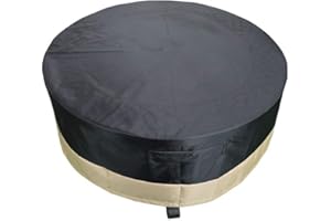 ONLY FIRE Onlyfire φ112cm Funda para Brasero Cubierta de Pozo de Fuego, Cubierta con Tela, Negro, 44 ​​"D x 18" H