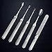 Teenxful Set of 5 Professional Stainless Steel Manicure Cuticles Tools Accessories Nail Pushers Trimmers Scrapers Files Earpick Remover