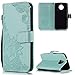 Produktbild Handyhülle für Moto G5S Leder Brieftasche,Moto G5S Hülle,FNBK Spitzen Blumen Flip Wallet Stand Case Card Slot Leder Tasche Karteneinschub Magnetverschluß Kratzfestes in Grün Schutzhülle für Moto G5S