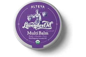 Alteya Baume tout usage à la lavande biologique 30g - Certifié biologique USDA - Traitement du corps, des mains et des pieds avec de l'huile de lavande de qualité thérapeutique - Apaisant et hydratant