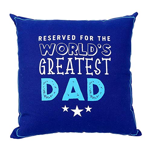 Widdop & Co - Cojín de Felpa, diseño con Texto en inglés Worlds Greatest Dad, Color Azul