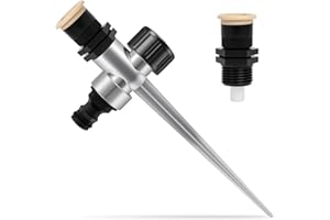 TEASTEAM Spray Circular Sprinkler Metal Spike Stable for Even Water Distribution, Atomizing Scattering Sprinkler Settings 360 ° Convenient Adjustment, 8-14m Range for Lawn Grass Garden Irrigation