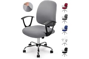 EOZAKAVOD Cover for Office Chair, Office Chair Cover, Washable Elastic Seat Cover, Computer Office Chair Cover, Universal Chair Covers, Swivel Chair Covers Set for Office Chair, Armrests Chair (No Chair) (Light