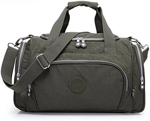 Carry On Unisex Duffel Bag Waterproof Travel Tote Luggage Bag Lightweight (Army Green)