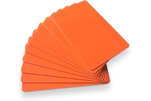 NFCTAGIFY 10 x NFC Visit Cards Tags | NXP Chip NTAG213 | 144 Bytes Memory | colored Hard PVC Business Cards | High Scan Strength … (orange)