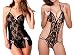 Special Offer- Bomshel Women Black and Tiger Print Nightwear Lingerie Pack of 2 RS.399.00