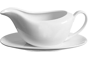 PRICE & KENSINGTON Price and Kensington Simplicity-Salsiera con piattino, in porcellana, colore: bianco