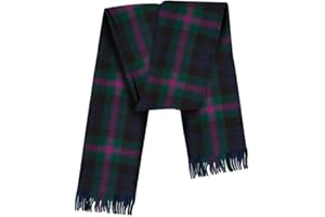 BRAW CLANS TARTANS 100% Pure Lambswool Tartan Scarves - Unisex Winter Warmer for Men and Women - Multipurpose - Gift for Him/Her - Various Checkered Plaid Scarf - 12x60 Inches