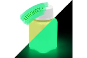 LUMENTICS Premium Leuchtfarbe Gelb 100g - Im Dunkeln leuchtende Malfarbe, Nachleuchtfarbe, nachleuchtender UV Glow Effekt, phosphoreszierende Wandfarbe