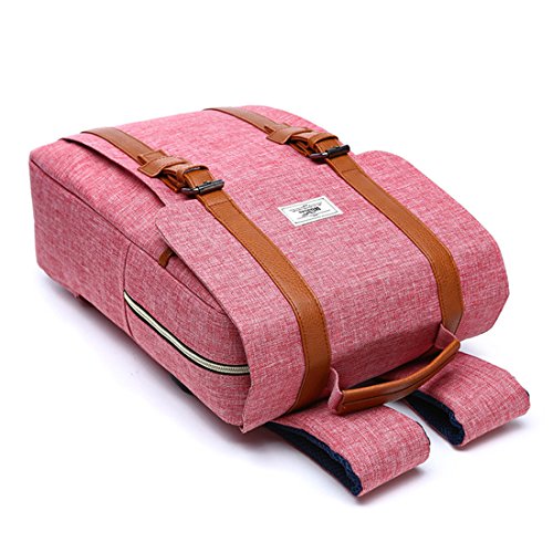 Scheppend Vintage Laptop Rucksack  Rucksack Canvas College Rucksack Schulbeutel f  r Jungen  M  dchen Passend f  r 15-Zoll Laptop Pink