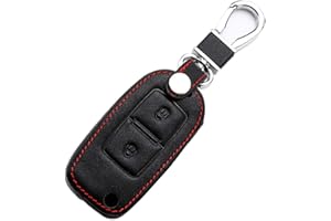 Happyit Skórzane etui na kluczyki samochodowe brelok do VW Volkswagen Amarok Polo Golf 4 5 6 MK4 Bora Jetta 2 guziki