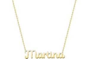 cotigo Collar Nombre Acero-Incluye Tarjeta con Significado Hermoso-Colgante Nombre Plateado o Dorado-Regalos Personalizados para Mujer-Cumpleaño-Navidad-Día de madre-San valentín