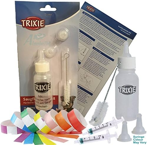 Abnoba Pet Store Puppy/Kitten Small Animal Bottle Teats & Cleaning Brush 14 ID Bands 2 Feeding Syringes Essential for Whelping 8151