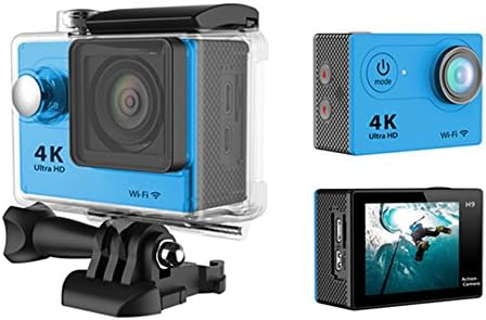Sansnail H9 Outdoor Action Camera Mini 30-Meter Waterproof Ultra HD 4K Sport DV Cam DV Action Camcorder for swiming water activities video shooting with Wi-Fi 3 PIN UK battery charger (Blue, H9)