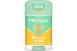 Revlon Mitchum Women Triple Odor Defense 48HR Protection Deodorant Stick and Antiperspirant Pure Fresh, Dermatologist Tested, 41 g (Pack of 1)