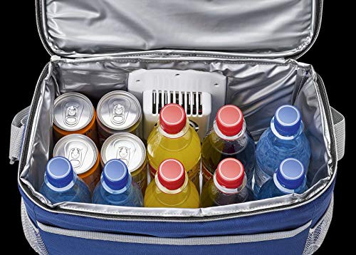 Elektrische Kühltasche Auto mit 12 Volt Anschluss Picknick Schultergurt Faltbar (Kühlbox 15 Liter, Isoliertasche, Blau, Picknicktasche) - 9