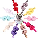 Hosaire 10 Pcs Candy Color Chiffon Bow-knot Ears Baby Girls Headband Hair Dress Up Accessories(Random Color)