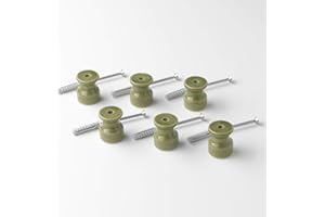 Klartext - Isolatori BELLE ÉPOQUE in stile vintage per installazione con cavo trecciato tessile, in pregiata porcellana artigianale, colore verde lucido, Ø20mm, 6 Pz.
