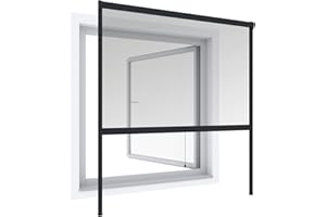 Windhager Insektenschutz Rollo Fenster Plus, Fliegengitter Alurahmen für Fenster, anthrazit, Selbstbausatz 100 x 160 cm