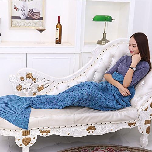 Mermaid Tail Blanket (Blue) Warm, Cosy and Stylish. For Adults and Children