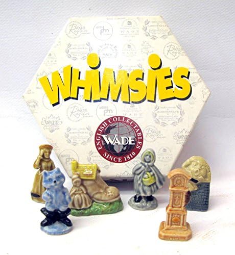 Wade WhimsiesNursery Rhyme Set 1. Set Of 6. Little Red Riding Hood, Queen Of Hearts, Old Woman Who Lived In A Shoe, Puss In Boots, Hickory Dickory Dock &amp; Humpty Dumpty