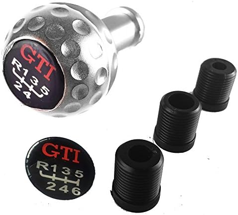 Bingohobby Car Metal Gear Shift Knob with 5 Speed 6 Speed Gear Pattern Sticker silver
