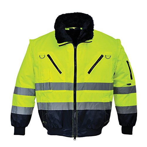 Portwest - Pj50ynrxl chaqueta de piloto 3 en 1 de alta visibilidad, amarillo/azul, xl