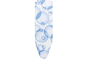 Brabantia - Housse Table à Repasser B - PerfectFlow Tout-en-Un - Innovant à Trois Couches - Conçue pour la Vapeur - Absorber Toute la Condensation - 100% Coton Résistant - Bubbles - 124 x 38 cm