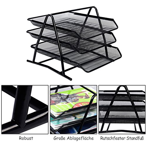 Briefablage Papierablage Dokumenten Schreibtischablage Briefkorb Ablagefach - 5