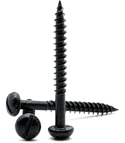 50-Pack #8-32 X 1/2" Slotted Round Head Machine Screws – Black Oxide, Grade 2 Steel, Accurate Brand