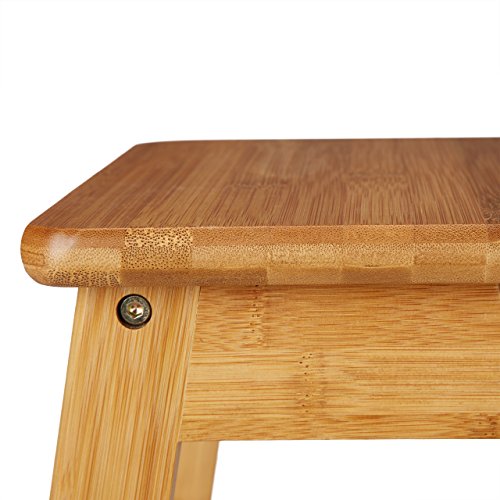 Relaxdays Fußbank RUSTICO aus Bambus, Hocker für Kinder, Tritthocker klein, HBT: ca. 27 x 29 x 24 cm, natur - 4