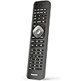 Philips SRP5018/10 Universal Remote Control 8-in-1, Compatible with TV, Blu-ray, Cable, Satellite, VCR, AUX Devices, Easy Setup - Black