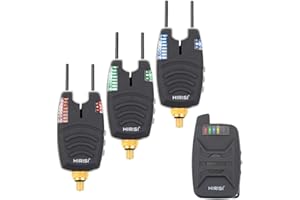 ‎HIRISI TACKLE Hirisi Tackle Wasserdichter kabelloser Bissanzeiger für Karpfenangeln, mit Ohrbügel zum Anklemmen, 200 m