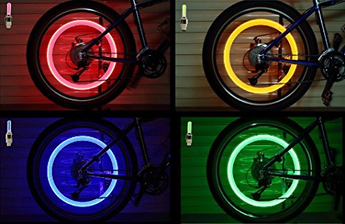 AGIA TEX Leuchtendes LED Speichen-Licht Set Fahrrad-Beleuchtung Felgenlicht Reifen-Lichter für Roller / BMX /Rennrad Reflektoren für Sicherheit im Dunkeln - 2