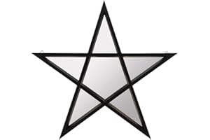 SOMETHING DIFFERENT Black Pentagram Shelf with Mirror