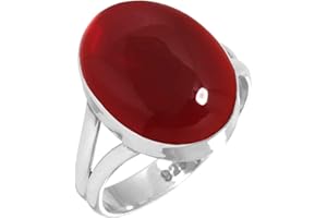 JEWELOPORIUM 925 Sterling Silber Handgemacht Ring for Frau 12 x 16 Oval Edelstein Boho Silber Schmuck for Gift (99029_R)