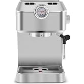 Karaca Coffee Art 1101 Milk Foamer, 20 Bar Pressure, Espresso, Latte, Cappuccino, Americano Machine 1.5L Inox