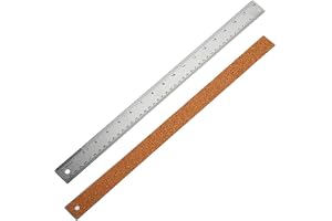 2 delar rostfritt stål linjaler kork baksida rak kant linjal med tum och centimeter för att rita sömnad träbearbetning skola