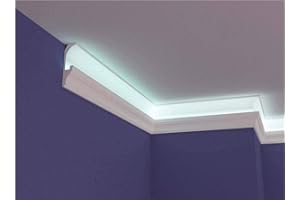 NEW STYLE LONDON XPS Polystyrene LED Indirect Lighting Uplighter Lightweight Coving Cornice LED1-20 Meters (10x2m. Lengths)