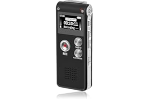 Fikyra 32GB Digital Voice Recorder (Dictaphone),rechargeable USB 30 Hours of Continuous Use Recording, digital audio and MP3 player,for to use meetings/interviews/lectures/class(black)
